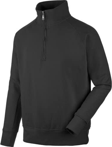 WÜRTH MODYF Arbeitstroyer Job+ – weicher Pullover mit Stehkragen und Viertel-Reißverschluss – perfekt für Handwerk, Werkstatt, Arbeiten im Freien schwarz – Größe 6XL