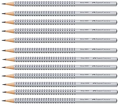 Faber-Castell 205044 - Bleistift Grip 2001, Härtegrad HB, 12 Stück