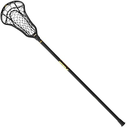 STX Crux Pro Women's Complete Elite Lacrosse Stick, Black, Strung with Black Lock Pocket, 7/8 Crux Pro Handle