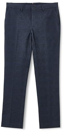 Tommy Hilfiger Pantalón de Tela Hombre Denton Brushed Check Pantalón de Traje, Azul (Desert Sky), 38W/36L