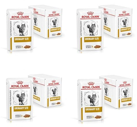 Royal Canin Urinary S/O Häppchen in Soße | 4er Pack | 4 x 12 x 85 g | Feuchtnahrung für Katzen | Feine Stückchen in Soße | Diät-Alleinfuttermittel für ausgewachsene Katzen