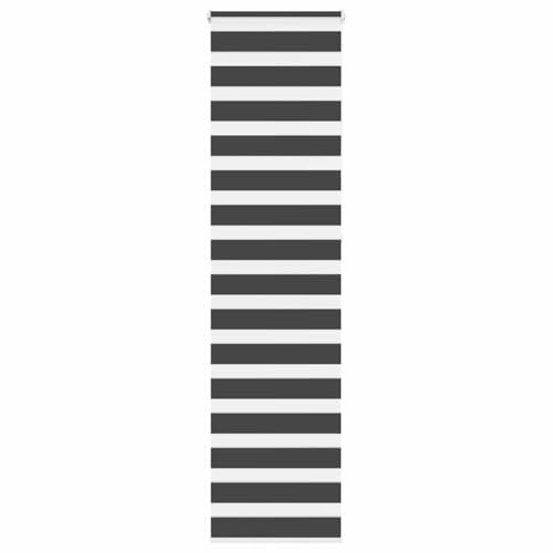 vidaXL Zebrarollo Schwarz 60x230 cm Stoffbreite 55,9 cm Polyester, Zebra-Rollo, Doppelrollo, Zebra-Jalousie für Fenster, Doppelrollo, Zebra-Rollo