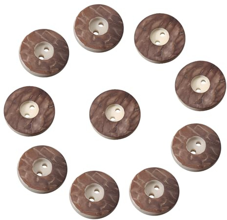 RUGBOL 10 Stück Knöpfe, braune Hemdknöpfe oder Knöpfe für Kleidung DIY Basteln (15mm)