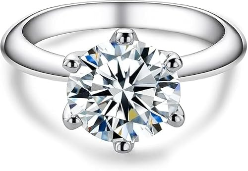 aomoso Anello da Donna con Solitario in 1 Carato Moissanite, con GRA Certificato, Argento 925, Moissanite di Alta Qualità, Colore D, Grado VVS1, Adatto per: Data/Tutti i Giorni/Matrimonio