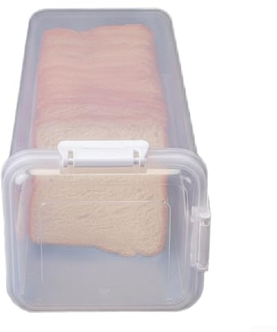 Contenitore ermetico per il pane in polipropilene con vassoio per cassetto, progettato per conservare pagnotte, baguette, baguette, bagel e pasticcini tutti i giorni (bianco)