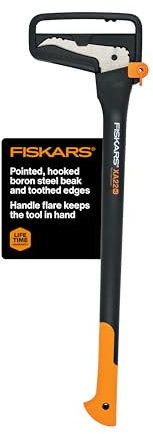 Fiskars 71,1 cm große Wasserpfeife schont Ihren Rücken – Heben, Ziehen und Laden von schweren Runden von Brennholz und gespaltenem Holz – scharfes und leichtes Pick-Werkzeug für Holzscheite –