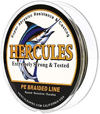 Hercules Flätad fiskelina med 8 trådar, 100–2 000 m, 4,5–136 kg, superstark PE-fiskelina, 100–2 000 m, multifilament-fiskelina för saltvattens- och sötvattenfiske