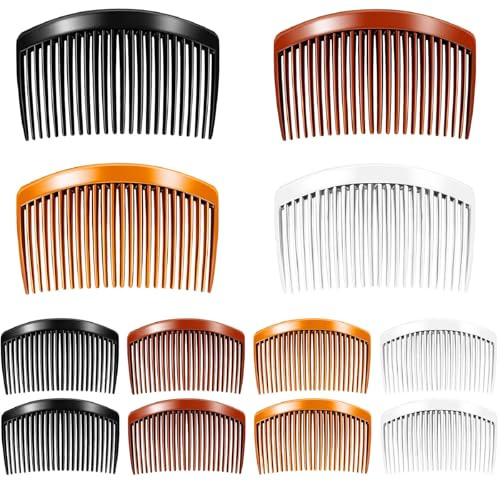 12 Stück Kunststoff Haarkamm zum Stecken Französische Twist Haare Steckkämme Haarspange Kämme Einsteckkamm mit Zähne für Frauen Damen French Comb(23 Zähne)