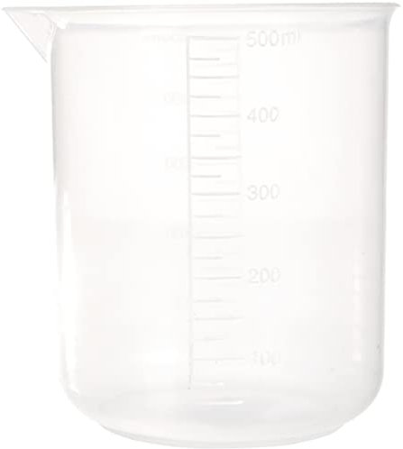 Rayher 34458000 Misurino Volume 500 Ml, Diametro 9 Cm, Altezza 10,7Cm, Con Beccuccio, Senza Manico, in Plastica Trasparente, per Misurare, Miscelare Materiali per Lavori Creativi Come Vernici