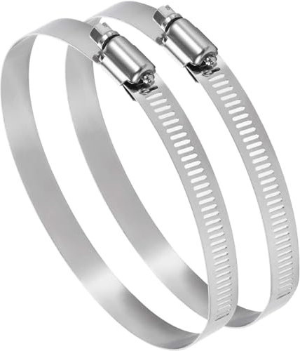 150mm Pack of 2 Adjustable 140-160mm Stainless Steel Pipe Clamp Secure Hose Clip Inline Duct Extractor Fan Cooker Hood