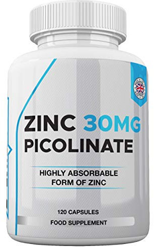 Zinc 30mg as Picolinate 120 Capsules Made in The UK by Freak Athletics