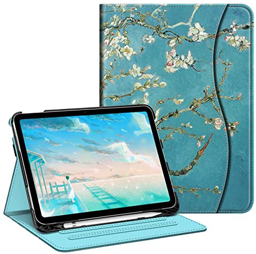 FINTIE Case for iPad (A16) 11th Generation 11 Inch (2025), iPad 10th Generation 10.9 Inch (2022), Multi-Angle Viewing Stand Cover w/Pencil Holder & Pocket, Auto Sleep/Wake, Blossom