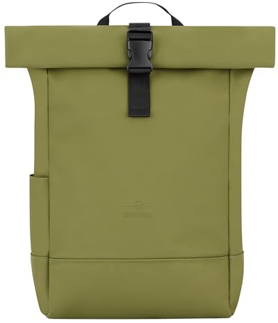 Johnny Urban Zaino Porta PC Donna e Uomo - Harvey Medium - Rolltop per Lavoro Viaggio Università - Scomparto per Laptop 16 Pollici - 15-18L - Oliva - Idrorepellente