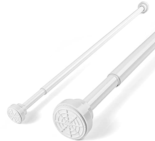 Stainless Steel Extendable Shower Curtain Pole 83-130cm Tension Rods for Curtains Telescopic Curtain Poles No Drilling Adjustable Shower Curtain Rail for Kitchen Cupboard Closet Bathroom Window, White