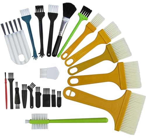 CRAFNEW Lot de 22 petites brosses de nettoyage électroniques pour claviers d'ordinateur, ordinateur portable, machine à coudre, kit de brosses de nettoyage