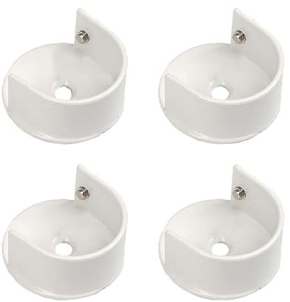 AYGCI 4 Stück Schrankstangen Halter 28mm U-förmige Legierung Schrankrohrhalter Hängestangen Flansch Holder Gardinenstangenhalter für Duschvorhangstange Schrankrohr