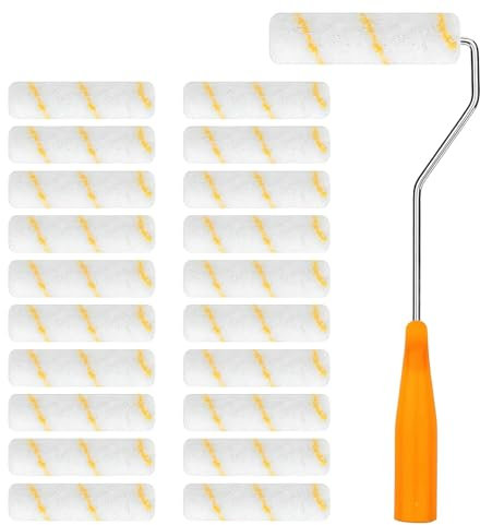 Lot de 20 Rouleaux à Peinture - Mini Rouleau à Peinture Avec Poignées en Caoutchouc - Convient Pour la Décoration Murale darchitecture et les fournitures de peinture.(10cm)