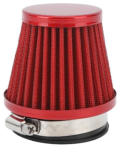 Motorcycle Air Filter, 50mm Mouth Diameter Universal Cold Air Intake Filter for Off Road Motorcycle ATV Quad Dirt Pit Bike(Red)