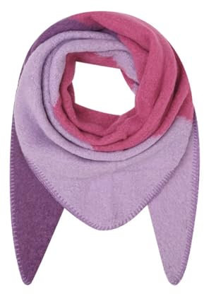 stylx Damen Schal XXL Dreieck Schal flauschig schal-tuch damen dicker dreieckstuch groß Wolle 3 FARBIG Farben kuschelig (fuchsia/lila)