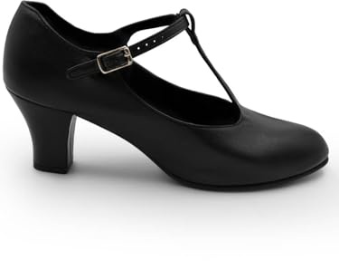 Capezio Jr. Footlight T-Strap Character Shoe, Black, 8.5 W