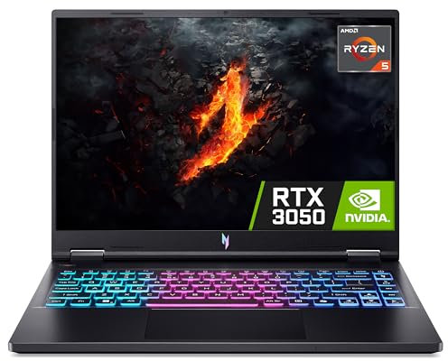 Acer Nitro 14 AN14-41 Gaming Laptop - AMD Ryzen 5 8645HS, 16GB, 512GB SSD, NVIDIA GeForce RTX 3050 6G, 14.5 WUXGA IPS 120Hz, Windows 11, Black