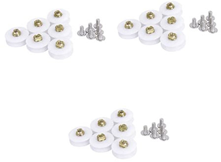 Angoily 18 Stk rollrad für duschtüren Duschtürrollen Duschtür-Laufrollen Dampfkabinenrollen Duschkabinen-Laufrollen Ersatzteile für Duschtüren Türknauf Platte badezimmer tür rolle Weiß