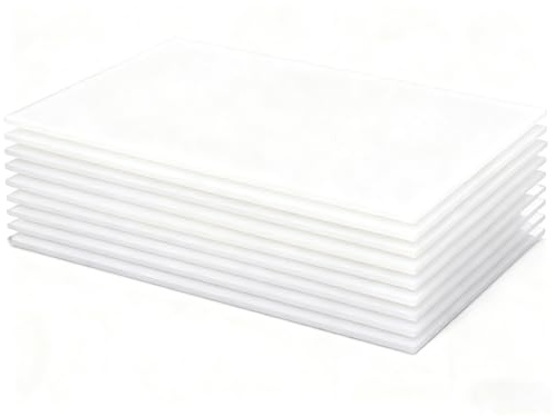 LOPYXBR 10PCS A5 White Acrylic Sheet 3mm Thick Plastic Sheet Acrylic Sheets | 3mm Acrylic Sheet White, White Plastic Boards Perspects Sheets for Models Building, Home Decoration, Art & Craft Projects