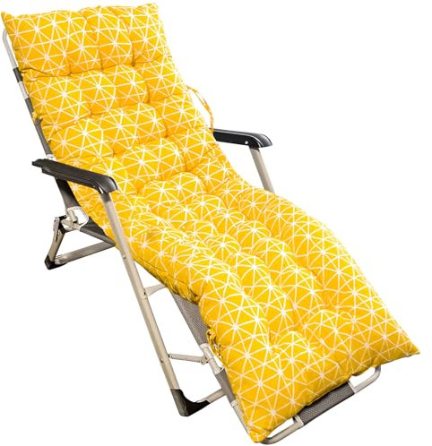 Lergas Hochlehner Auflagen Gartenstuhlauflagen, 48 * 125cm Sitzauflagen Hochlehner, Gartenmöbel Auflagen mit Befestigungsbänder, Stuhlauflagen für Gartenstühle Wetterfest Outdoor Indoor (Gelb)