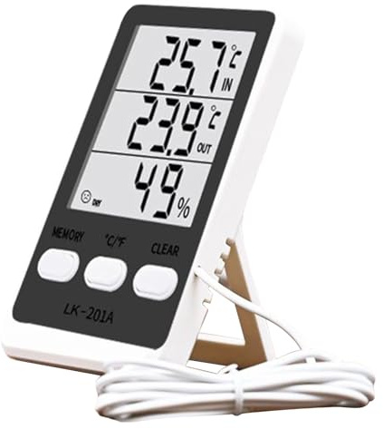 Termometer För Frys Noggrann Vattentät Sondgivare med LCD-display