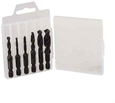Set di maschi filettati metrici con rivestimento in titanio, punte per trapano e rubinetto, rivestimento in titanio HSS per legno, plastica e alluminio (insaccato)