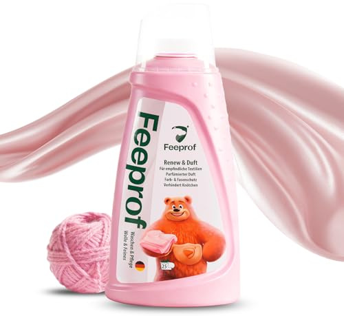 Feeprof Waschen & Pflegen – Sensitiv Waschmittel für empfindliche Stoffe (Wolle, Seide, Kaschmir, Leinen) – Sanfte Reinigung, Anti-Knötchen, dermatologisch getestet (25 WL)