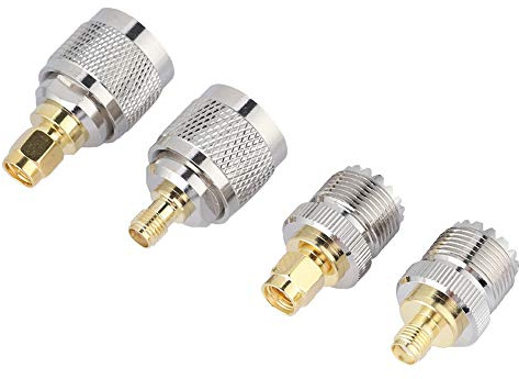 Generic 4-sats SMA Till UHF-adapterkontakter Hållbara Hane/hona RF-koaxialadaptrar för LAN- och Wi-Fi-applikationer
