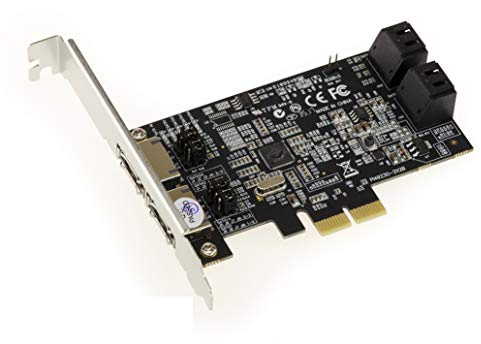 KALEA-INFORMATIQUE Tarjeta controladora PCIe 4 + 2 Puertos SATA y eSATA 6G con chipset Marvell 88SE9230 con Raid 0 1 10 Hyperduo