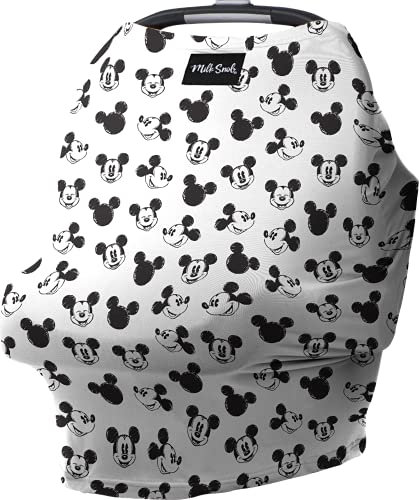 Milk Snob Original Disney 5-in-1 Bezug – Multifunktionale Babytrage mit Stilltop-Funktion | Stilltuch für unterwegs, Kinderwagen Sonnenschutz, Bezug für Babyschale, etc. (Mickey Mouse)