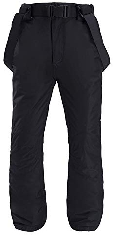 Dawwoti Pantalones De Esquí De Los Hombres con Los Apoyos, A Prueba De Viento De Espesor Traje De Esquí De Relleno De Algodón Pantalones De Esquí De Nieve Impermeables para Los Hombres Que Acampan