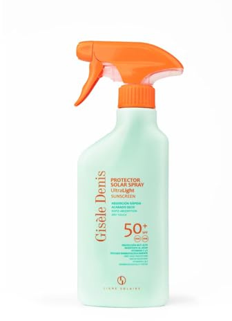 GISÈLE DENIS - Protector Solar en Spray Ultralight, 300 ml, Protección FPS50+, Crema Solar, Cuidado de Piel, Absorción Inmediata y Acabado Seco, Hidrata la Piel, Resistente al Agua, para Uso Diario
