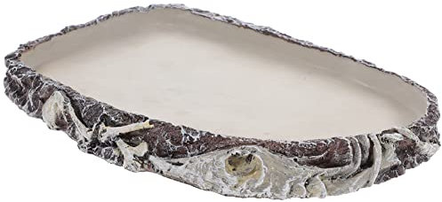 ULTECHNOVO Reptilien Futternapf Wassernapf für Schildkröten Futterschale Chamäleon Trinkschale Terrarium Schlange Gecko Wasserbecken Wasserschale Harz Badeschale Tiere Wasserstelle