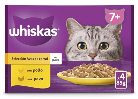 Whiskas Cibo umido per gatti senior selezione uccelli 4x85g