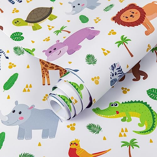 Decoroom Pellicola autoadesiva per mobili, 40 x 300 cm, carta da parati per bambini con simpatico motivo animale, per decorazione da parete della cameretta dei bambini e mobili