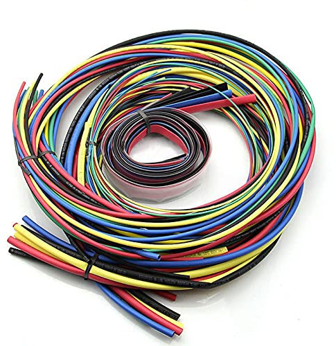 DUNSBY kabelmantel 55m / Kit Wärmeschrumpfschlauch 11 Größen Buntes Röhrchenhülle Kabel 6 Farben