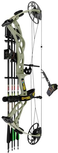 Sanlida Dragon X9 Ready to Hunt Compound Bow Package for Adults, Archery Compound Bow and Arrow Set, 0-70 Lbs Draw Weight, No Bow Press Needed, Limited Life-time Warranty (Wilderness)