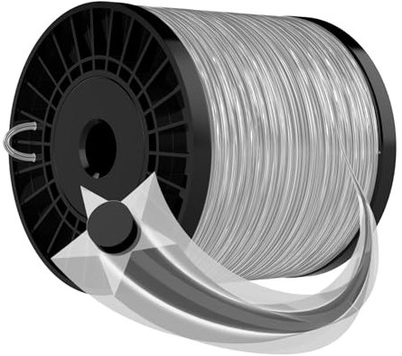 Forever Speed Fil de débroussailleuse universel en nylon résistant 2,4 mm x 100 m Motif étoile Gris foncé 100 m