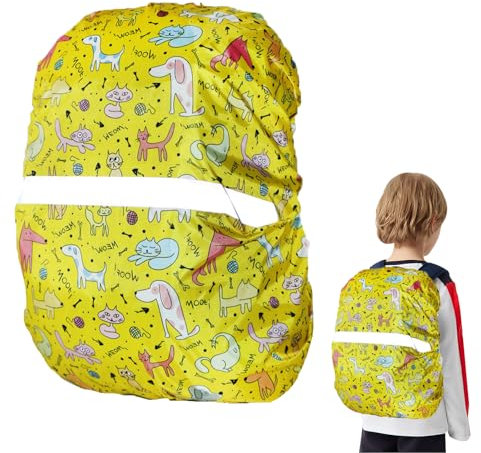 Housse sac a dos impermeable, protege sac a dos pluie housses de sac à dos réfléchissante housse de pluie pour sac d'école de randonnée de camping en plein air pour hommes et femmes (Jaune)
