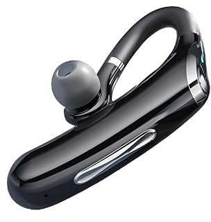 BEVCEFCC Bluetooth Earpiece with Microphone, Single Ear Wireless Headset Noise Canceling, Earphones Wireless Bluetooth Hands Free, Lightweight Headset, for Driving/Business/Office