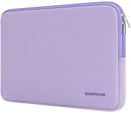 RAINYEAR 15.6 Inch Laptop Sleeve Carrying Bag, Purple | Compatible with 15.6 Notebook Computer Ultrabook Chromebook Fluffy Lining Padded Protective Case Zipper Cover