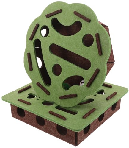 TOYANDONA Lot de 2 Sets de Boîtes Labyrinthe en Feutrine Verte pour Chats d'Intérieur Jouets Puzzles Interactifs pour Chatons Jeux d'exercice Stimulants et Éducatifs