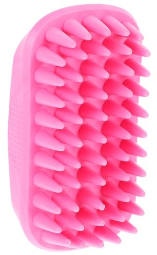 VICASKY Dog Grooming Bath Brush Pet Quick Bath Brush Pink Tpe Soft Silicone Bristles Ergonomic Handle Reducing Stress Promoting Relaxation for Multi Pet Households Cats