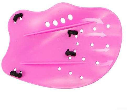 Oniissy Palas de natación para niños, guantes de natación de silicona con correas ajustables, diseño de hoja ancha para fuerza superior del cuerpo, compatibles con nadadores jóvenes, 1 par (rosa)