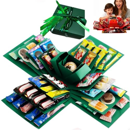 Caja de regalo de explosión de bricolaje, caja de regalo de 5 capas, caja de explosión de aperitivos, cajas de regalo sorpresa multicapa, cajas de fotos de explosiones, cajas de regalo de explosiones
