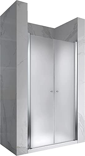 Porte de douche 84x185 cm verre opaque/dépoli - ajustable de 84 à 88 cm